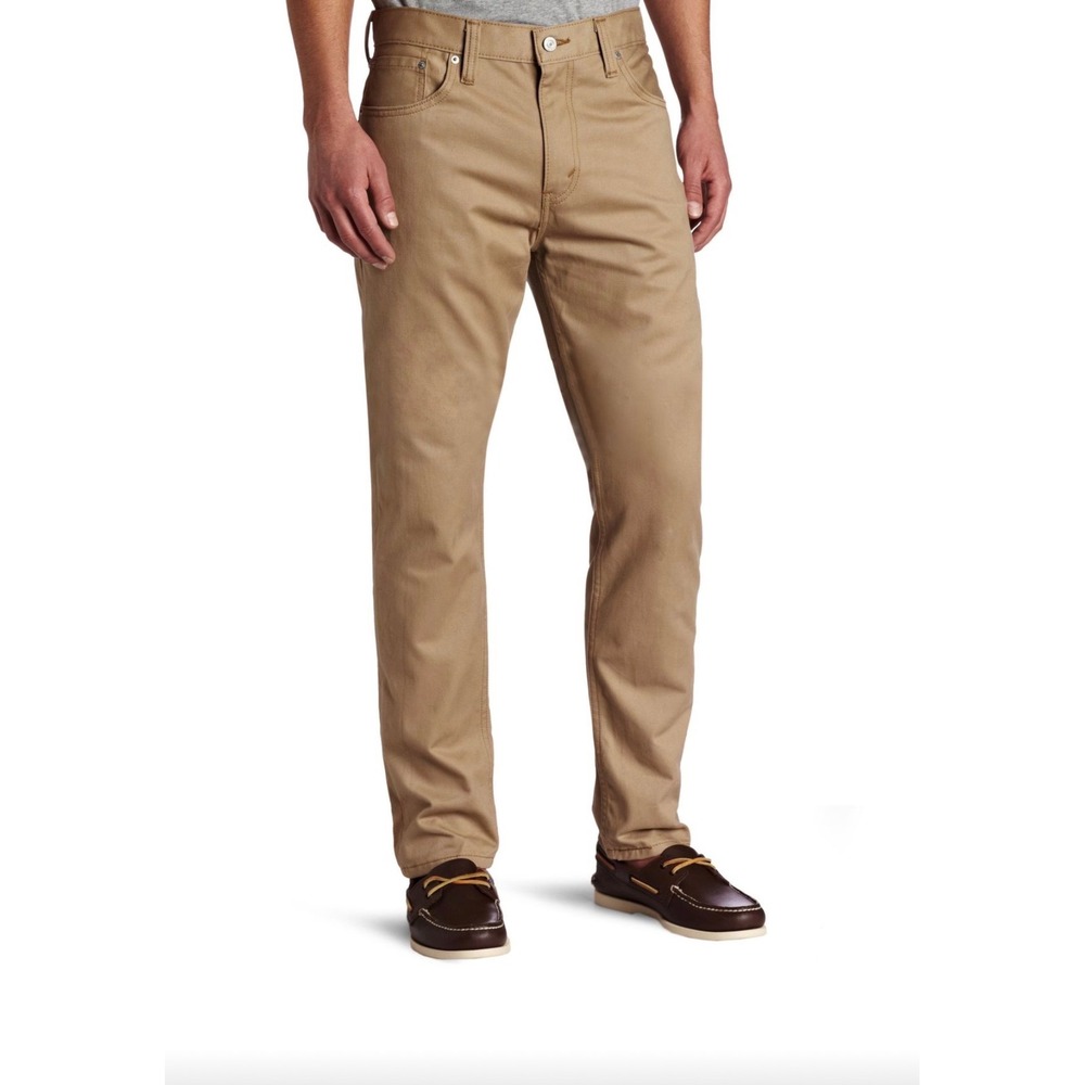 Levis 508 Regular Taper Fit Khaki Tan Pants Mens W38 L30 05521-0015